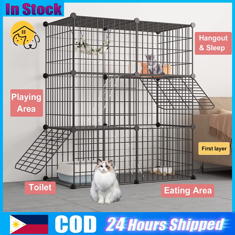 Stackable Cage for cat DIY Pet Fence Crate For Puppy, Cats, Rabbits Pet ...