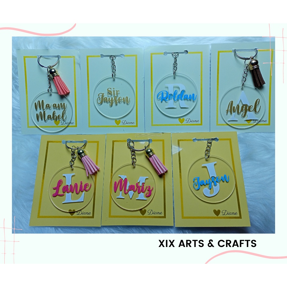 Personalized Acrylic Keychain With Tassel Souvenir Giveaways Gift