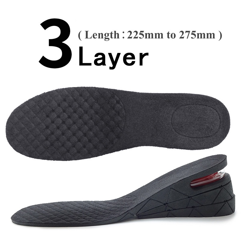 6cm Height Increase half Insoles 3-layer Air Cushion Heel Insert Lift ...