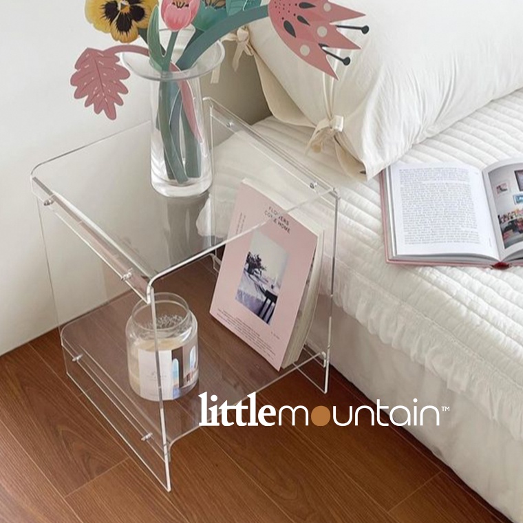Little Mountain Mid century style Ghost transparent side table | Shopee ...