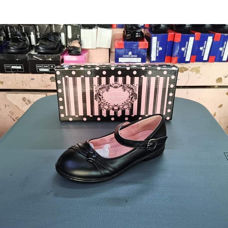 L&S new arrival fashion flat Black Shoes School Shoes Kids Shoes For