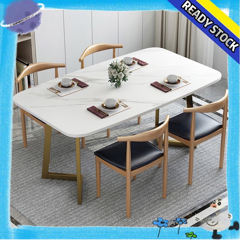 COD 100/120/140cm Minimalist Dining Table Marble Kitchen Table Living