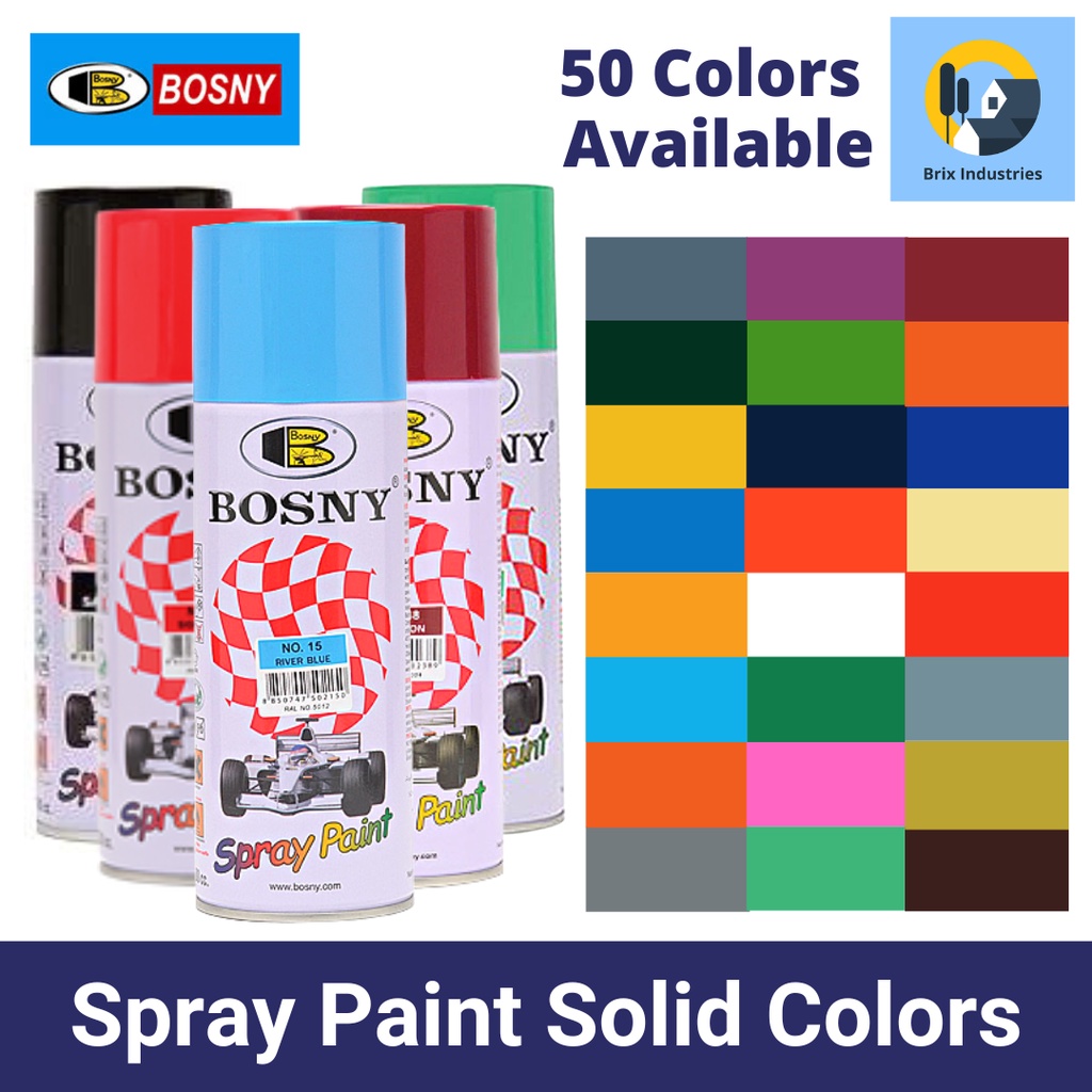 Bosny Spray Paint Solid Colors Acrylic Spray Paint Multiple Variations
