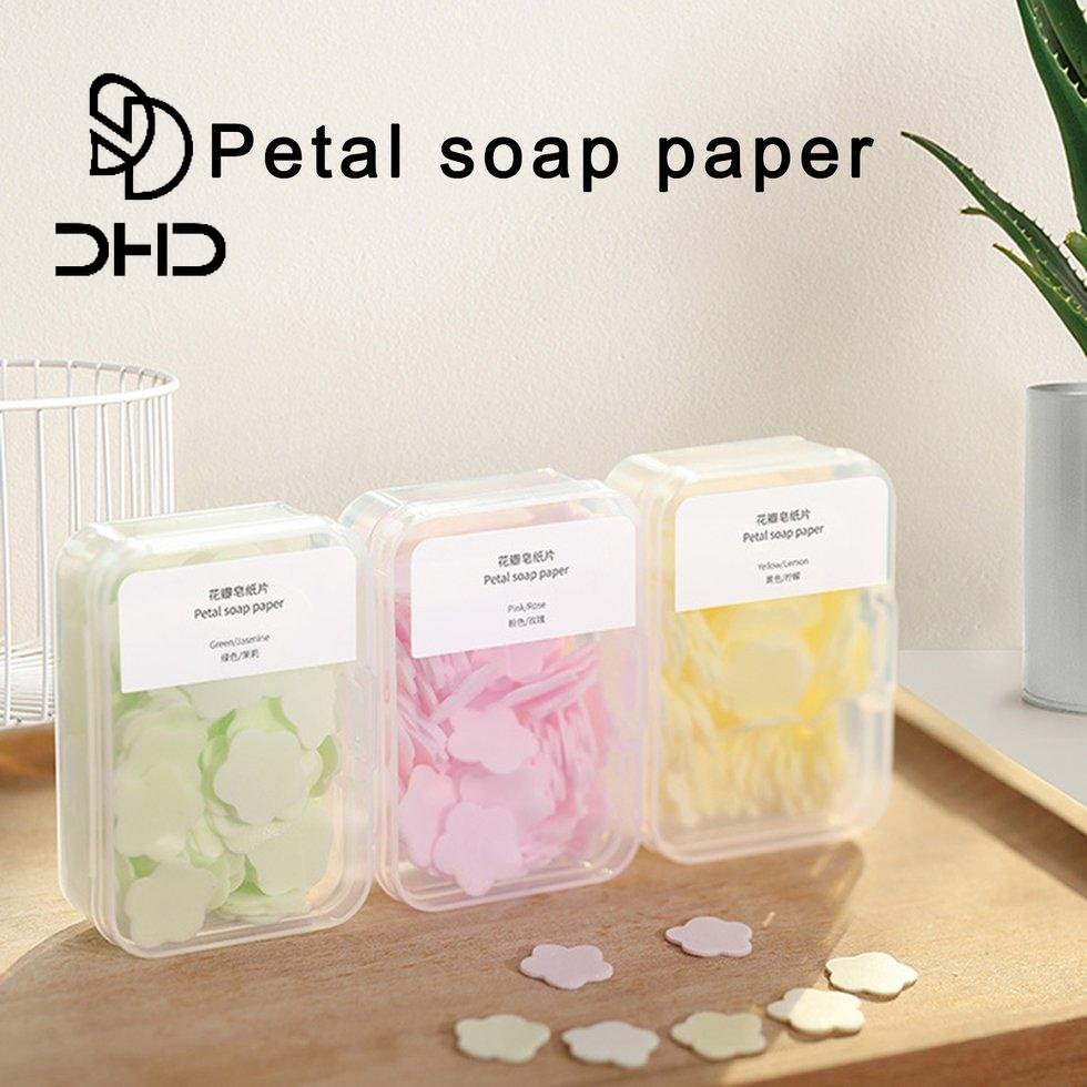 DHD 100PCS Disposable Soap Paper Travel Soap Paper Washing Hand Bath ...