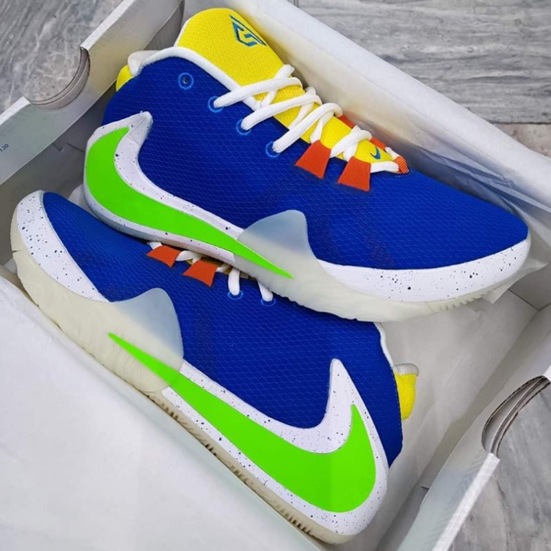 Zoom Freak 1 Blue Yellow White OEM Sports Basketball Shoes For Men