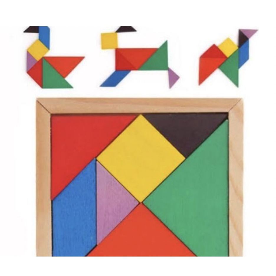 Wooden Tangram Puzzle - Educational toys Thicker | Shopee Philippines