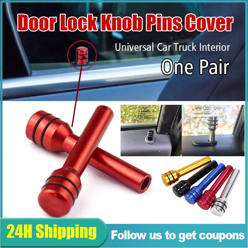 2pcs Universal Car Door Lock Pins Knob For Car Truck Aluminum Interior
