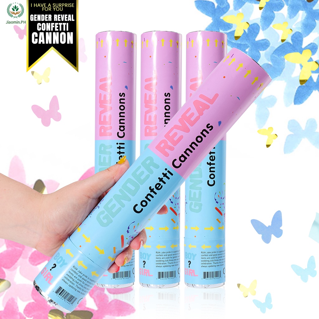 YJ 4PCS Gender Reveal Smoke Cannon with Confetti Shopee Philippines