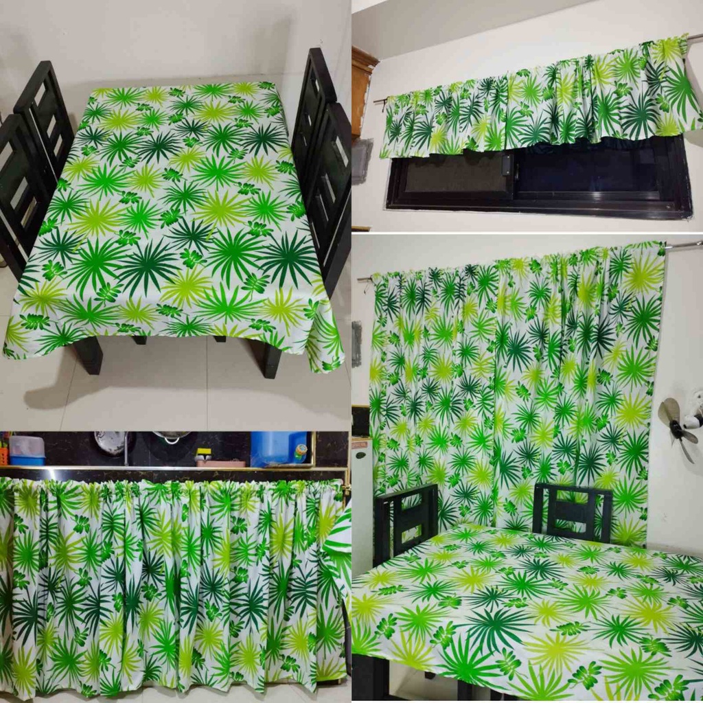 Plantita/Anahaw Leaves Curtain/Window,lababo,valancer,table cloth4,6,8 ...