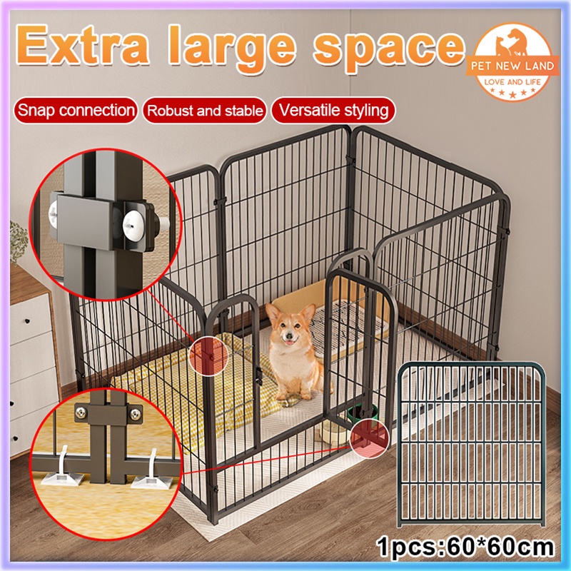 Pet Fence Adjustable 6Pcs Large space DIY Dog cage cat rabbit Fence ...