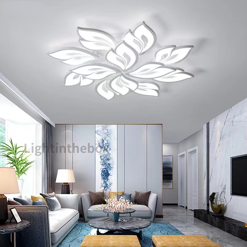 Modern Led Chandelier For Living Room Tri Color Lamp Bedroom Ceiling ...