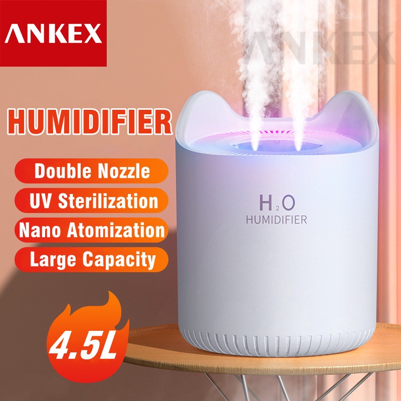 4.5L Humidifier Diffuser Double Nozzle Mist Maker Aromatherapy