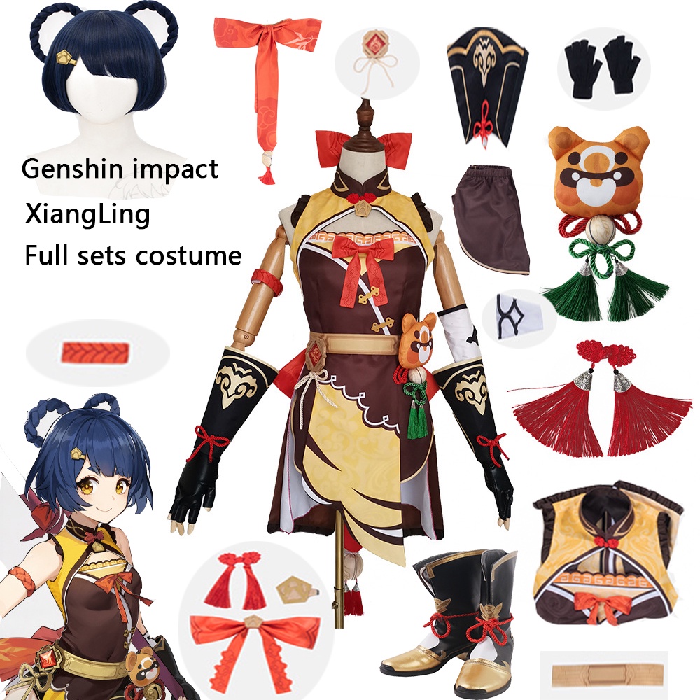 Genshin Impact Xiangling Cosplay Costume Head Chef Outfit Halloween ...