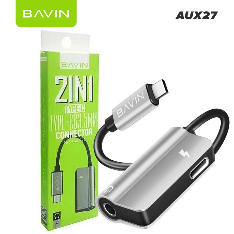 BAVIN AUX27 2 IN 1 Type-C & 3.5mm Aluminum Alloy Material Universal ...