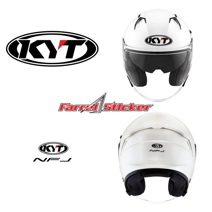PUTIH Helmet STICKER KYT STICKER HELMET HALF FACE KYT NFJ White
