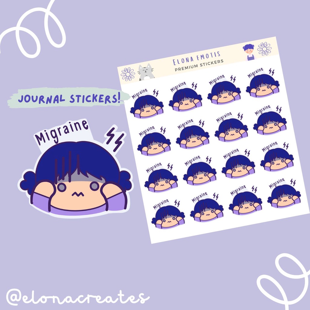 Migraine Mood Activity Planner And Journal Stickers EC-1166 | Shopee ...