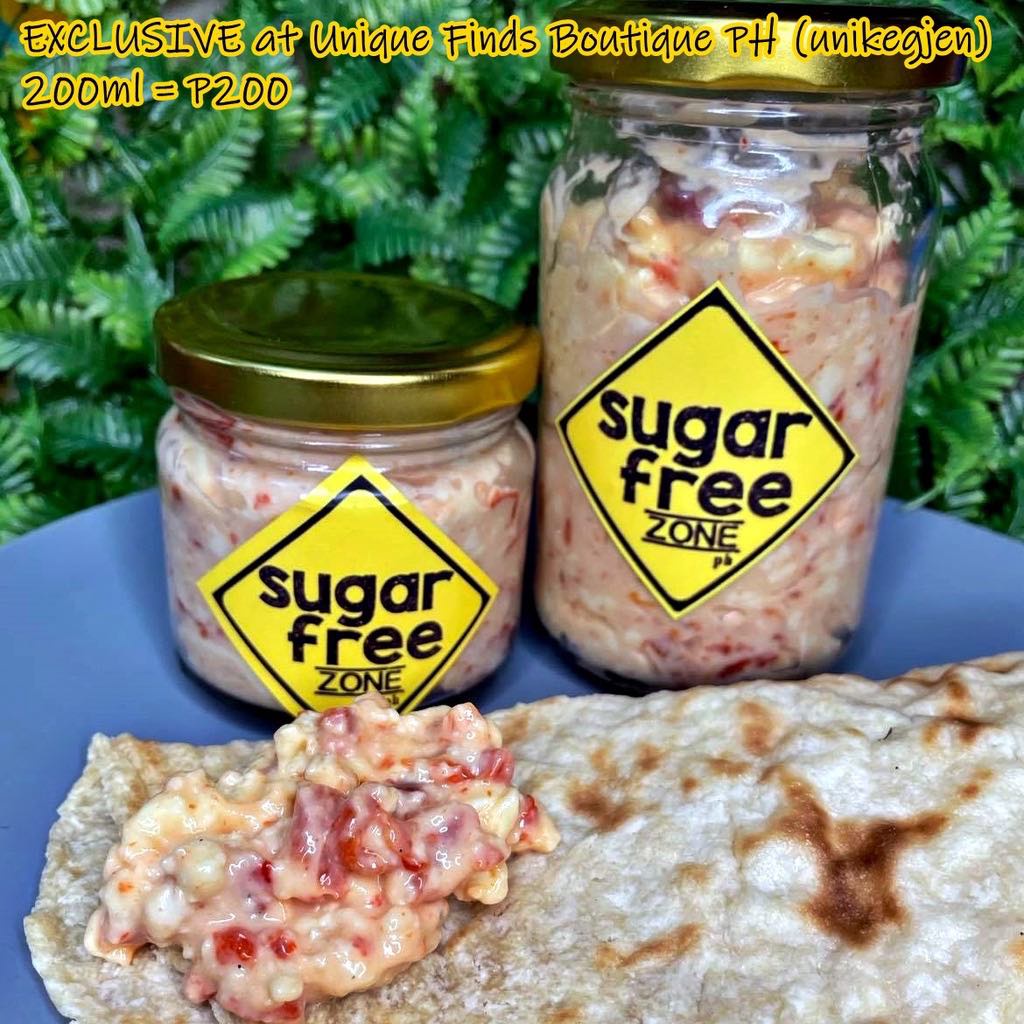 Pimiento and Curry Cheddar Spreads / Dips by Sugarfree Zone PH sugar