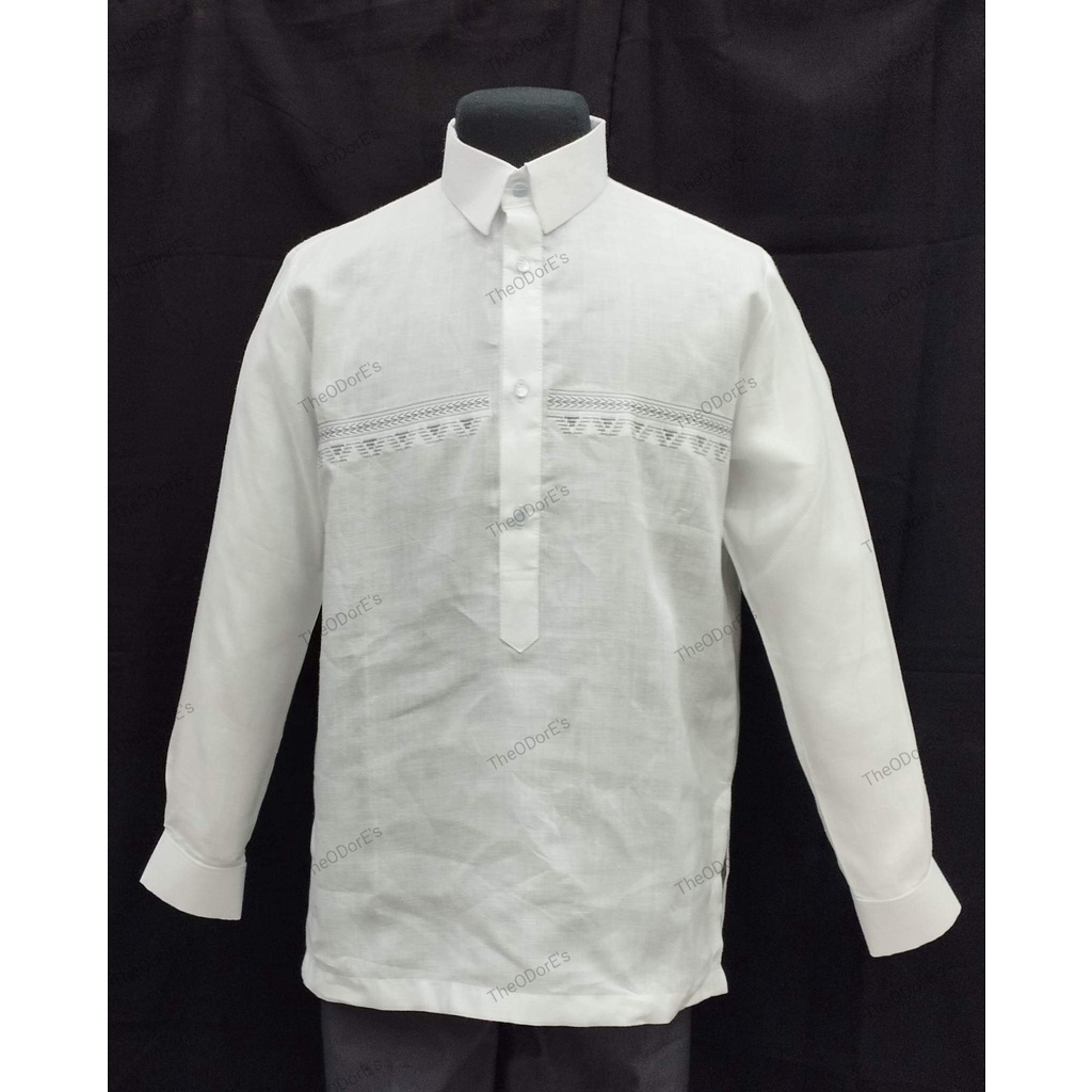 Gusot Mayaman LONG SLEEVES OFFICE BARONG (CHEST#18) White | Shopee ...