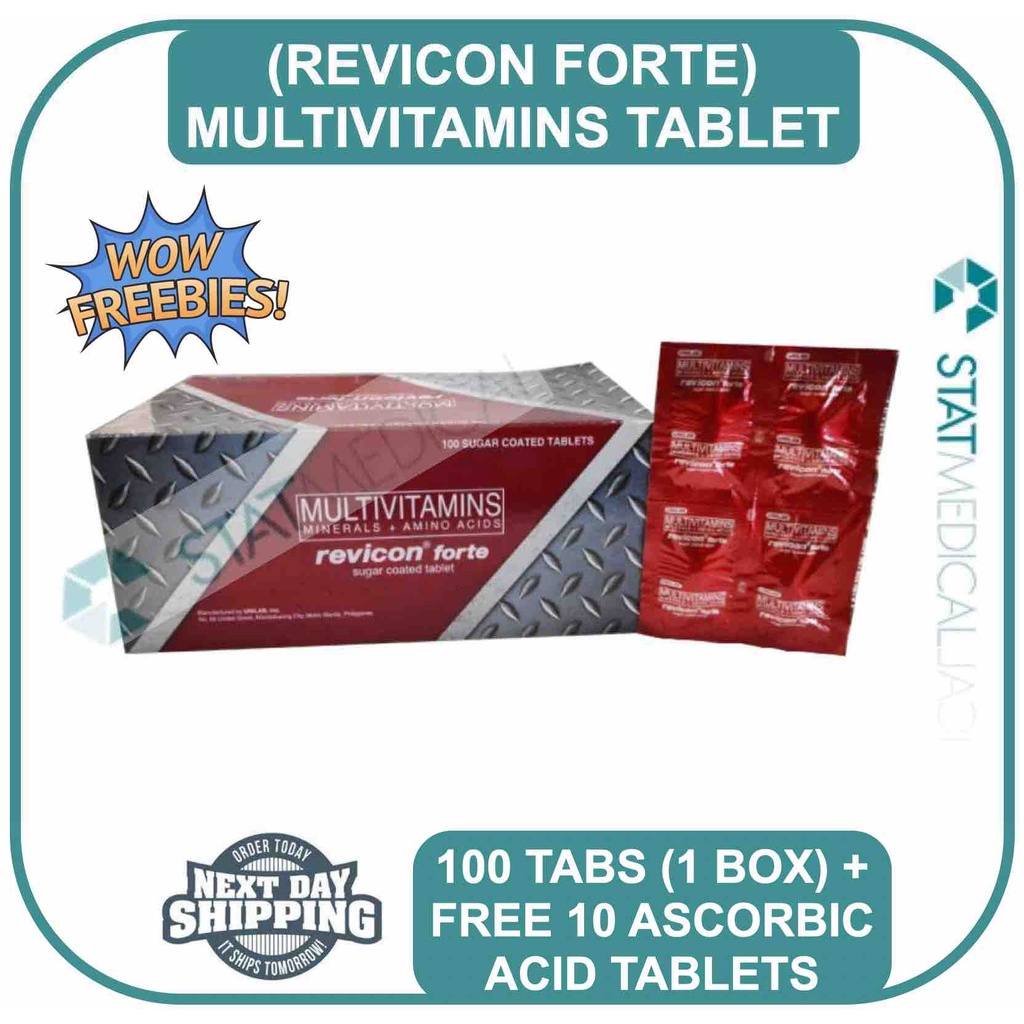 Revicon Forte Multivitamins + Minerals Tablet 1 Box [100 Tabs + FREE 10 ...