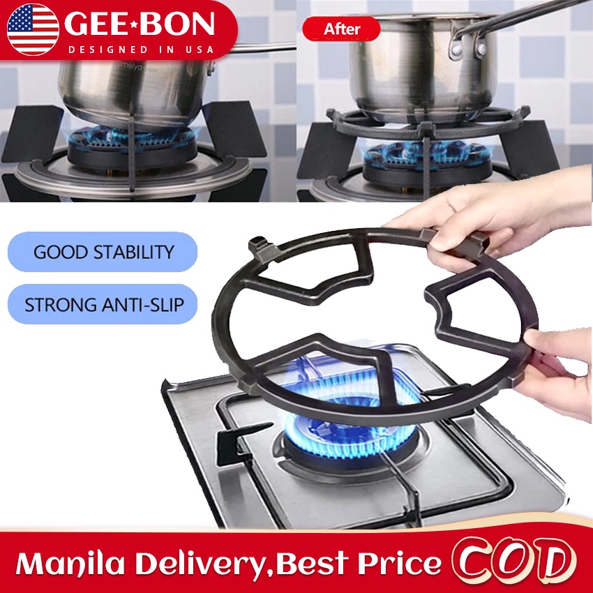 GEEBON Cast Iron Stove Trivets for Wok Cooktop Range Pan Holder Stove Rack for Gas Hob Shopee