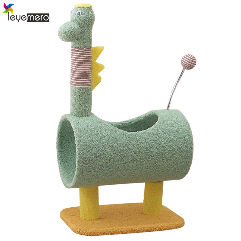 Bruce Cartoon Little Dinosaur Cat Tree Cat Tunnel Sisal Scratching Post Cat  Toy