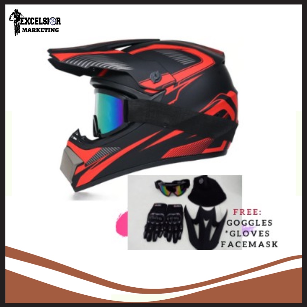 Excelsior Motocross Riding Off Road Full Face Helmet Motorcycle Rider ...