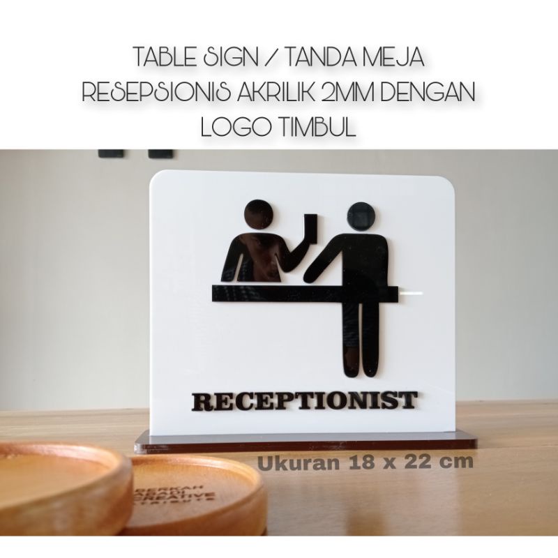 Table sign | Embossed acrylic reception desk acrylic logo | Shopee ...