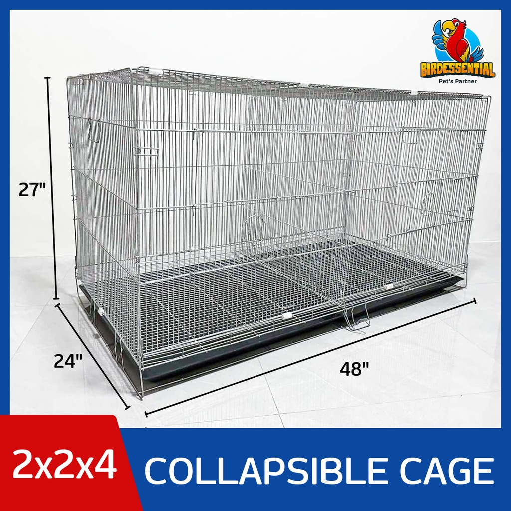 Flight Cage for Birds 2x2x4 Collapsible Gauge 14 Heavy Duty with