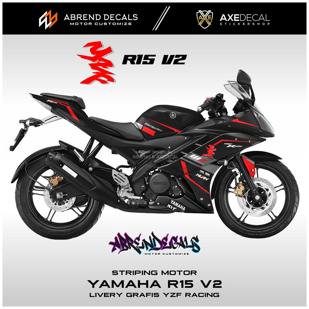 Striping R15 V2 Graphic YZF racing/Yamaha R15 V2 Motorcycle Sticker ...