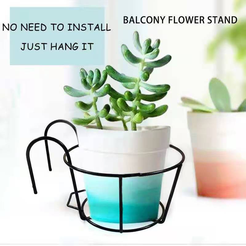 ONHAND Pot Holder Railing Fence Pot Rack Versatile Balcony Hanging ...