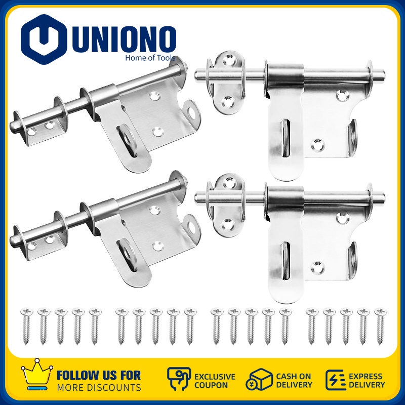 Uniono Sliding Bolt Gate Latch Heavy Duty Stainless Steel Barrel