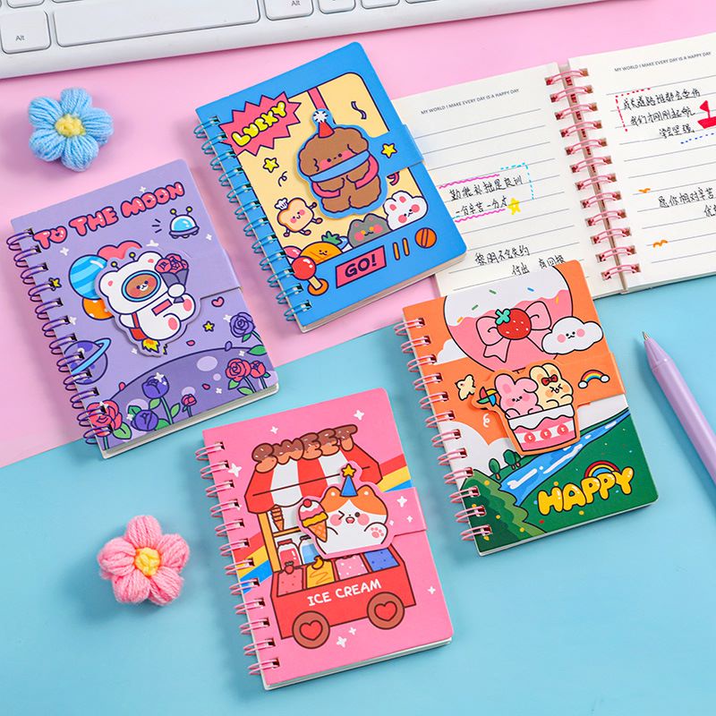 70 Sheet Magnetic Buckle Coil Book Mini Notebook portable Journal Diary ...