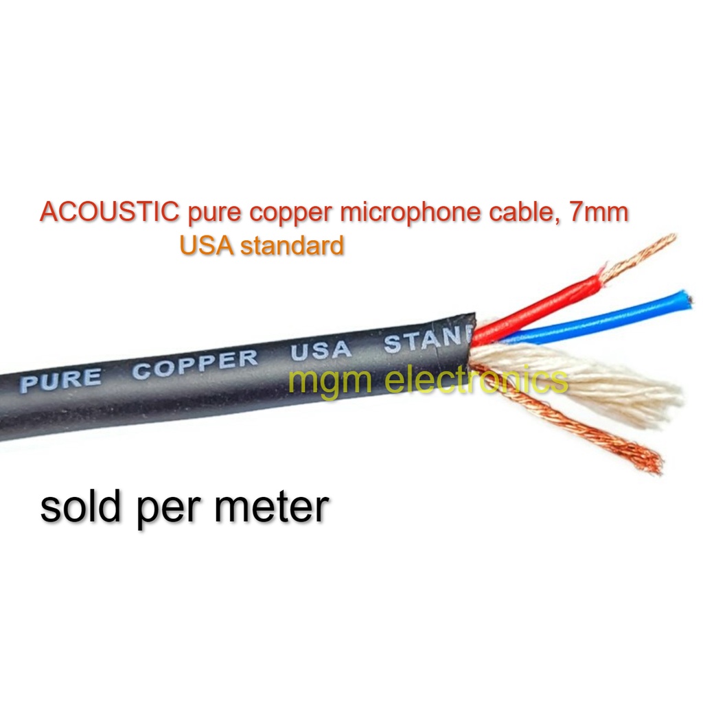 1METER Original ACOUSTIC PURE COPPER Microphone Cable Wire, HEAVY DUTY
