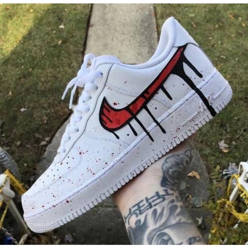 drip Red and Black Airforce 1 | Shopee Philippines