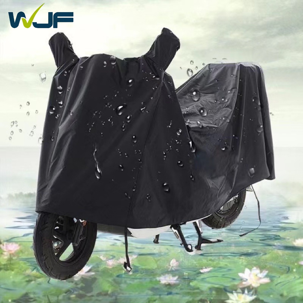 WJF Universal Waterproof Motorcycle Cover Big Size Motor Cover Black ...