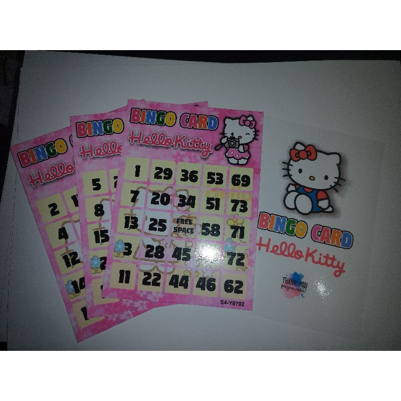 Bingo Card Hello Kitty New