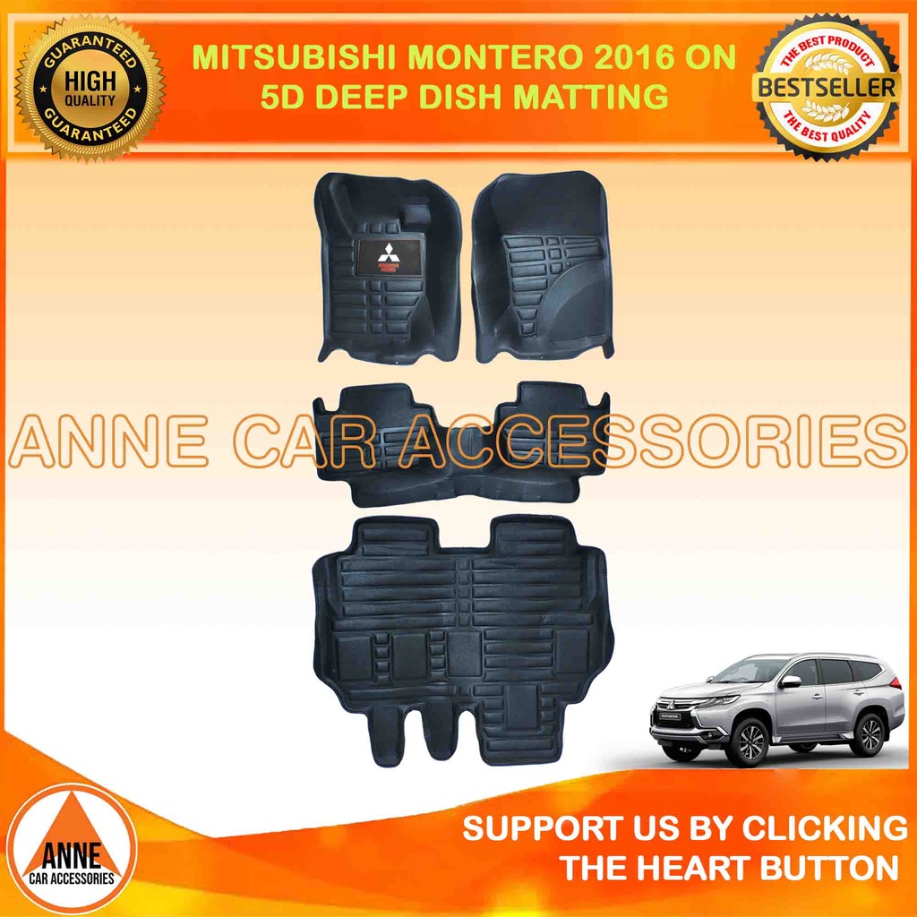 Mitsubishi Montero 2016 2023 5D Black Deep Dish Matting Floor Liner