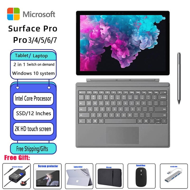 Refurbished) Microsoft Surface Pro Pro Pro5 Pro6 Pro7 Laptop