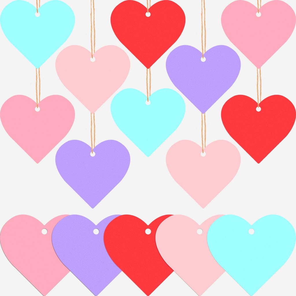 *Mixed Rainbow Colors Hearts l Valentine's l Paper Gift Tags HEART ...
