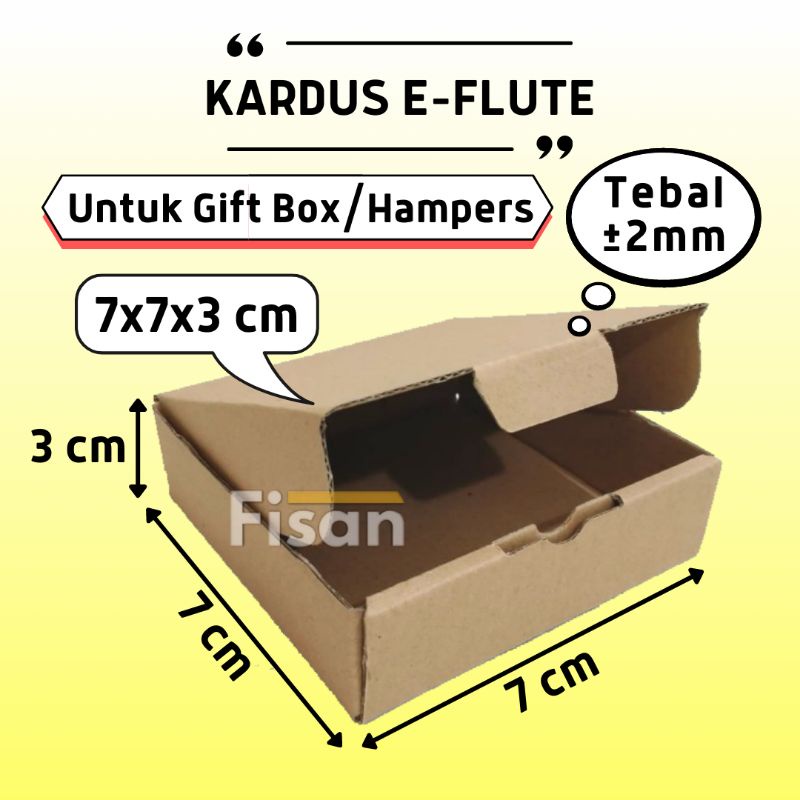 Cardboard EFlute Dus Box Hampers Box Cake Bread Plain 7x7x3 cm