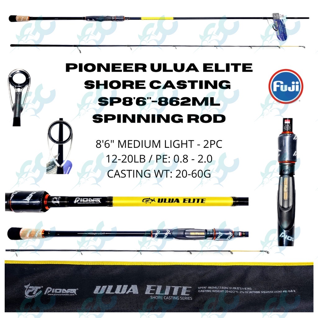 Pioneer ULUA ELITE Medium Light Shore Casting Series 862ML 8ft 6 inches ...