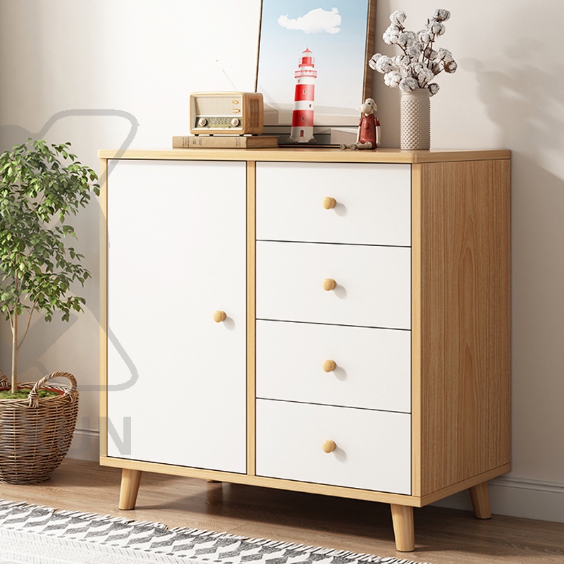 Sanxun Storage Cabinet for Living Room With Drawers Cabinet 5 Layers ...
