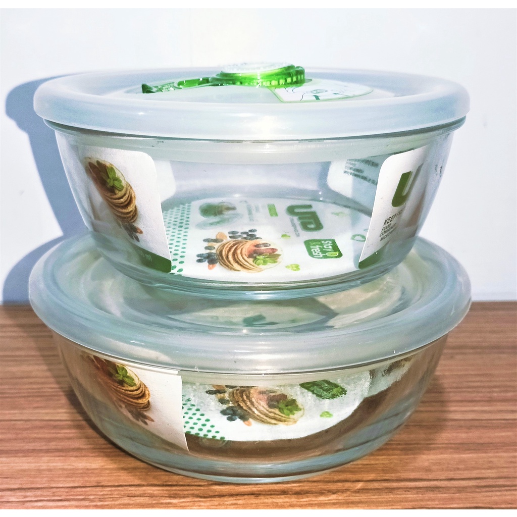 Glass Storage Bowls with Lid/Salad Bowl/Food Storage (600ml & 750ml
