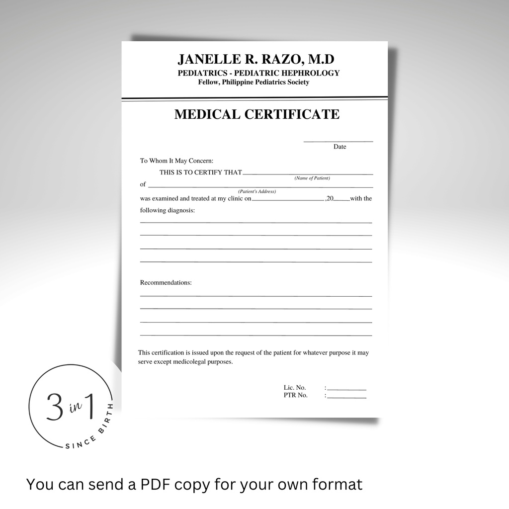 Medical Certificate Pad Shopee Philippines