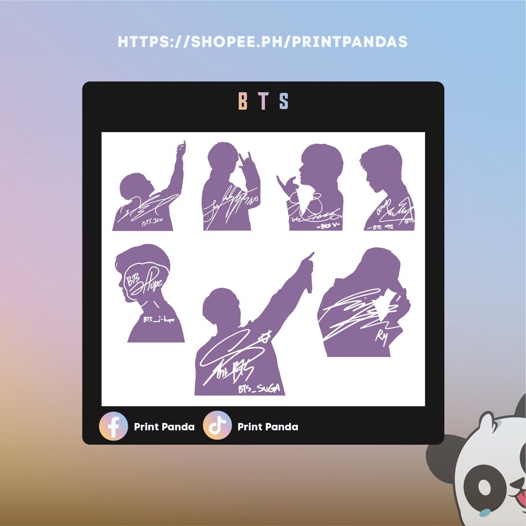 Bts Bangtan Boys Kpop Signatures Vinyl Sticker Laminated Waterproof Pcs Shopee Philippines