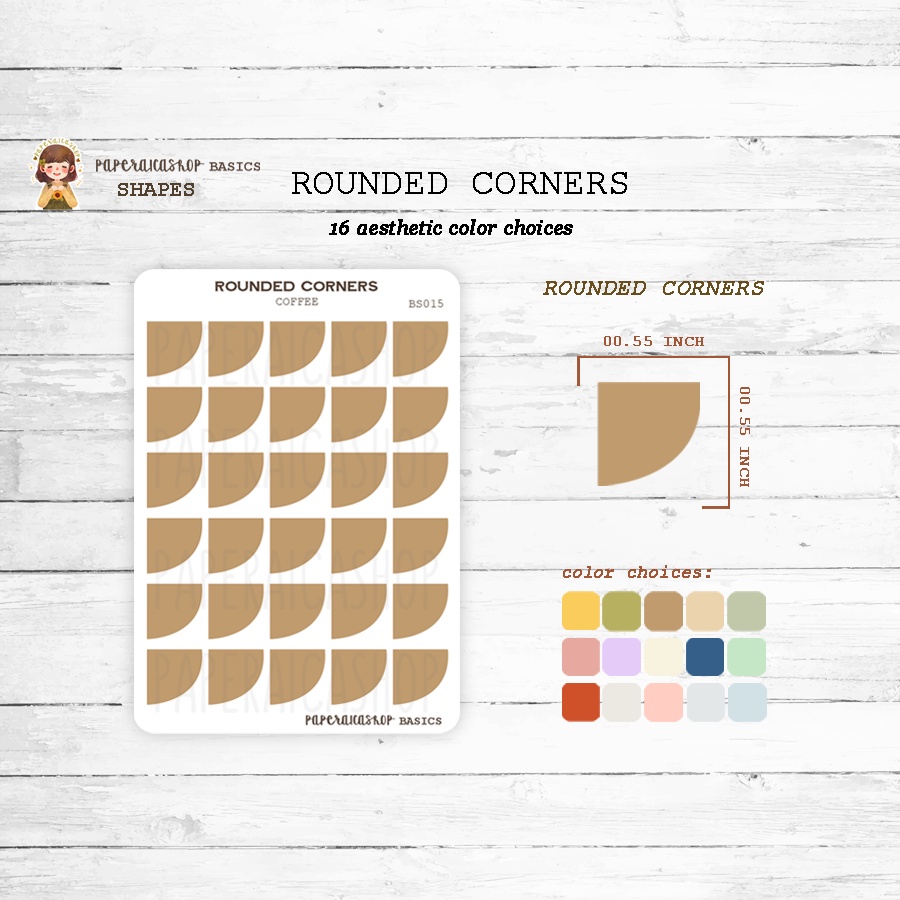Rounded Corners Stickers, Shape Stickers, Functional Stickers ...