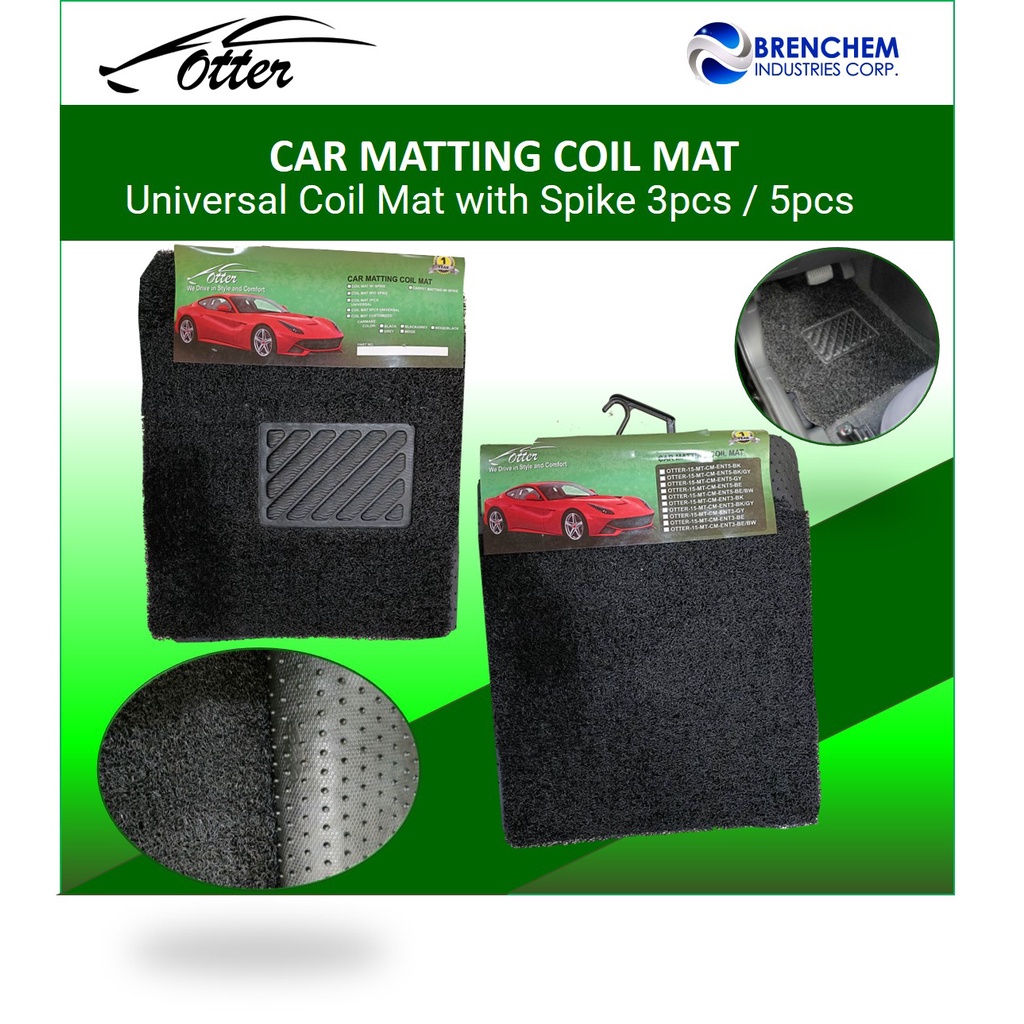 Otter Car Universal Coil Floor Matting with Spike 3Pcs/5Pcs with 1Year