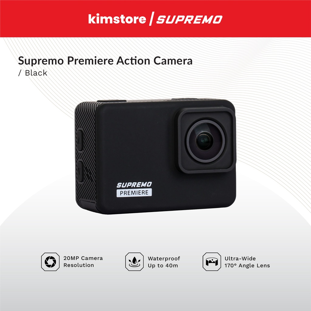 Supremo Premiere Action Camera + Tripod & Drawstring Bag Bundle