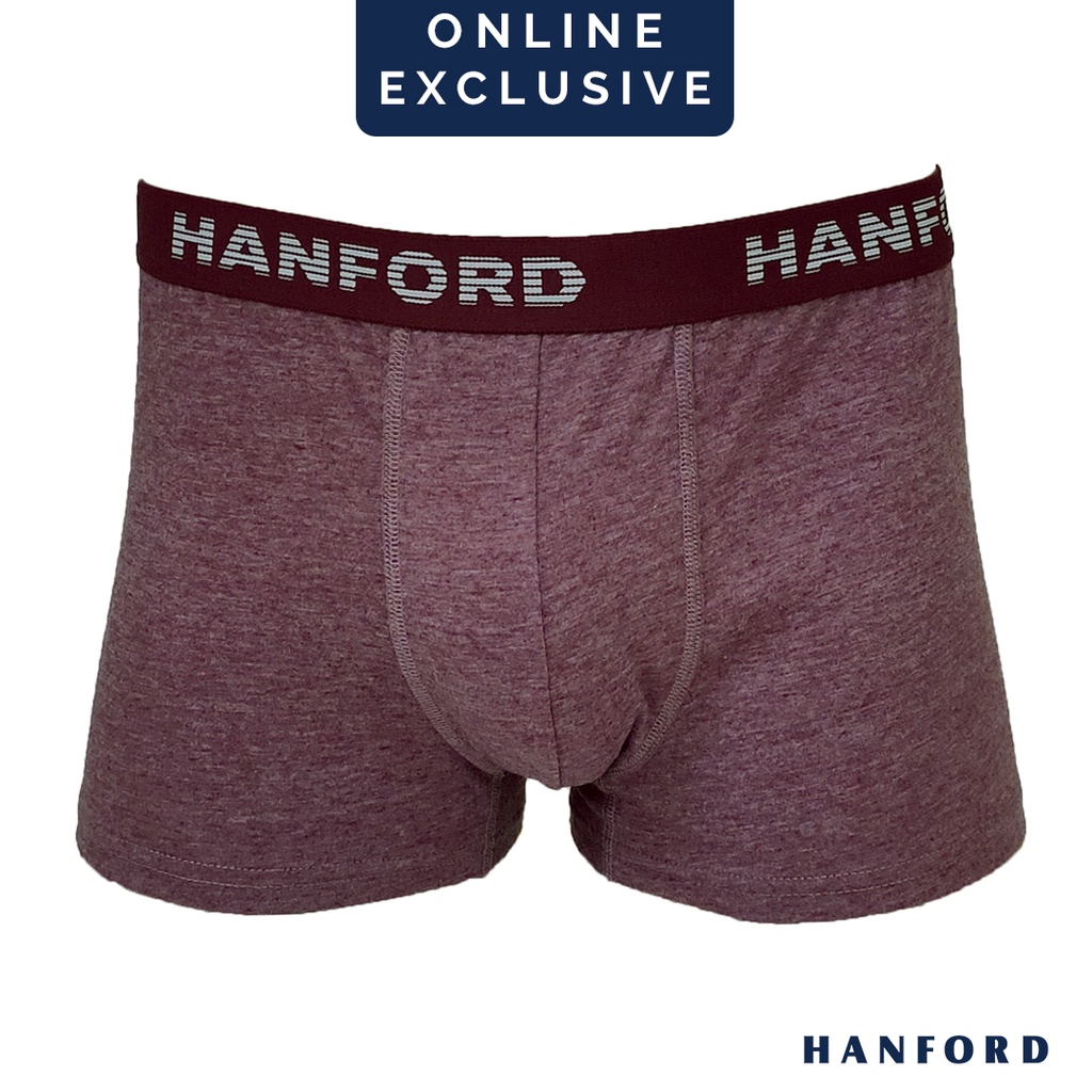 Hanford Men Natural Cotton Knit Boxer Briefs No Spandex OG Vino (Single