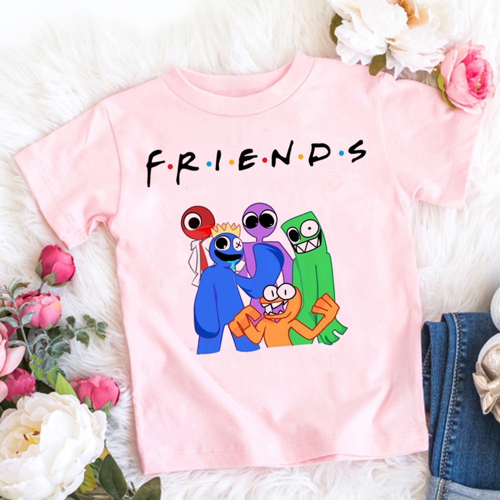 Video Game Rainbow Friends teenage kids baby tops t short kawaii anime ...